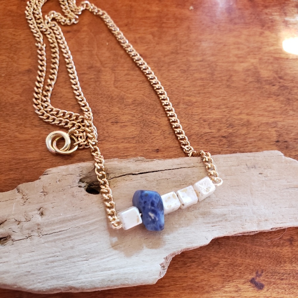 Handmade Simple Beach Stone Necklace